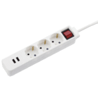 Steckdosenleiste "USB 3,4A", 3-fach, Weiß