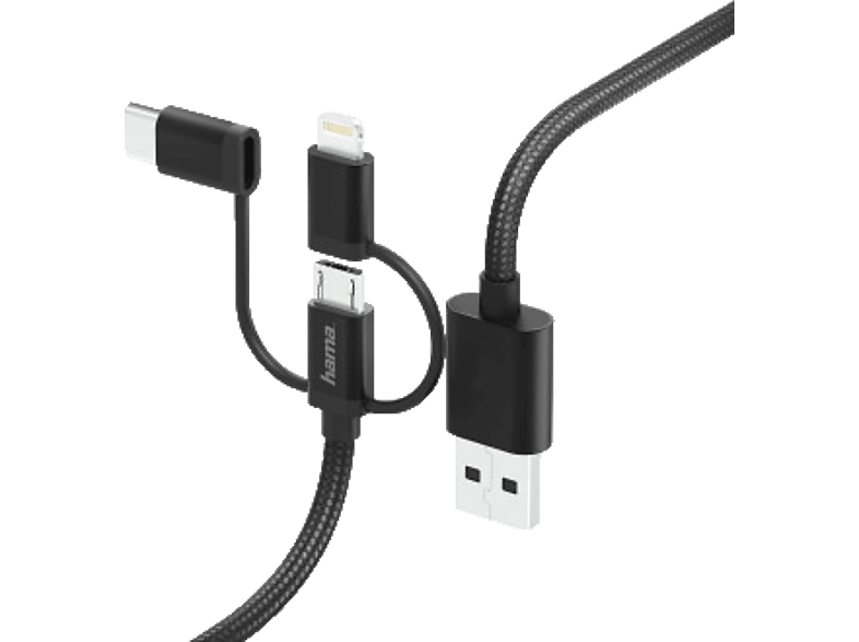 HAMA 3in1 USB-Type-C, Lightning, Micro-USB-Kabel, 0,2 m, Handy Kabel & | MediaMarkt