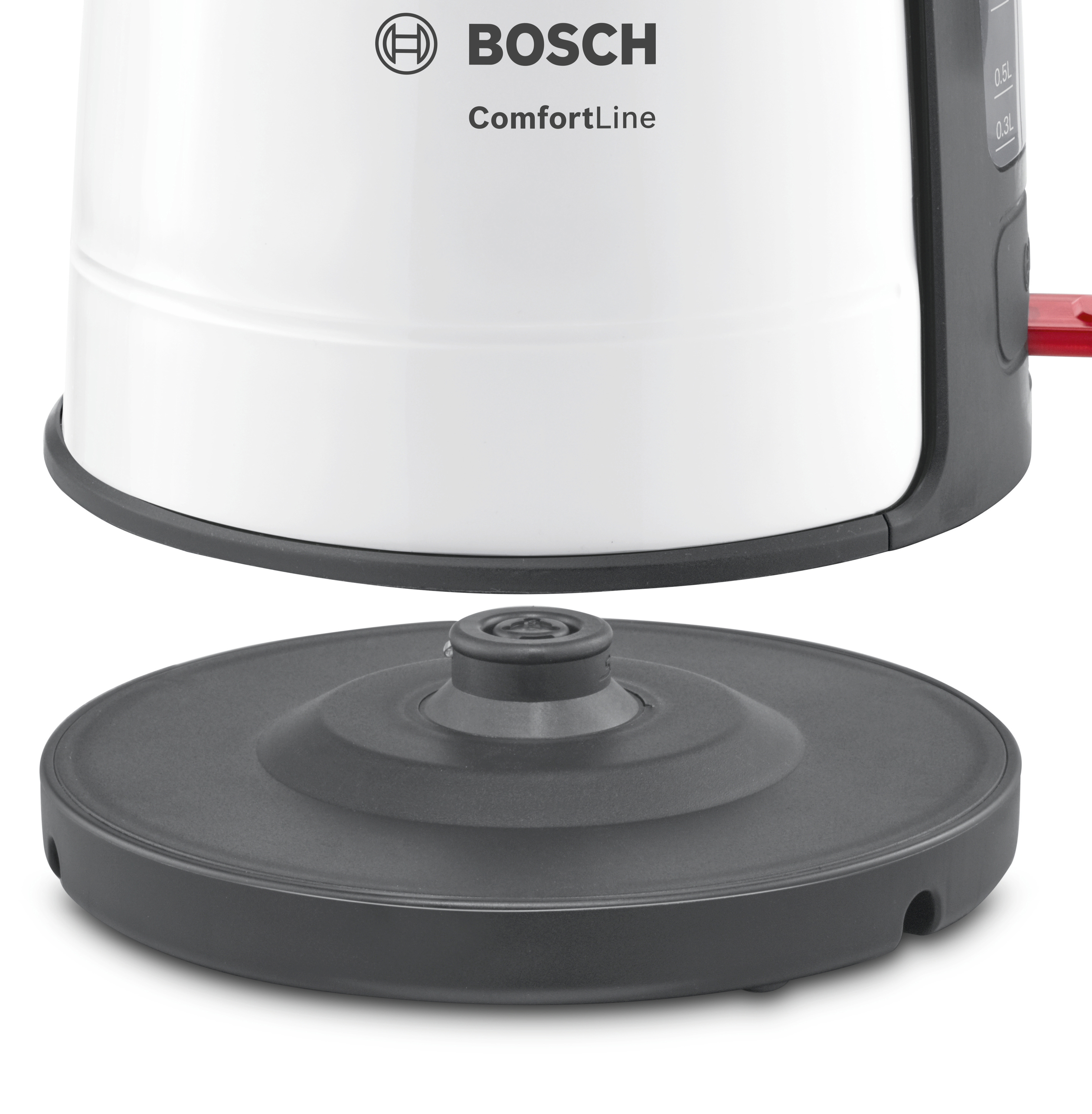 BOSCH TWK6A011 ComfortLine Wasserkocher, Weiß/Dunkelgrau