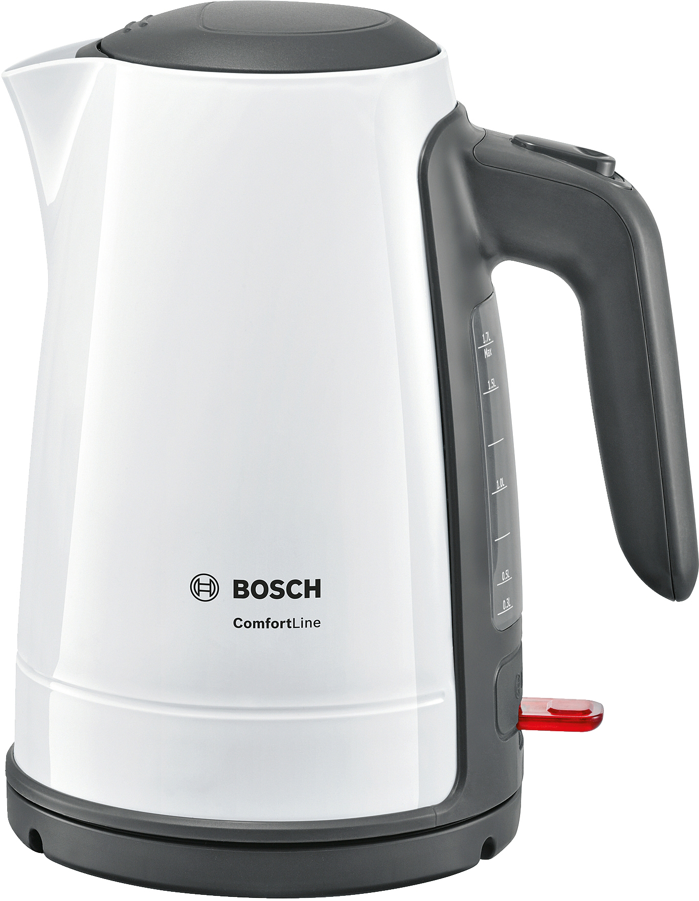 BOSCH TWK6A011 ComfortLine Wasserkocher, Weiß/Dunkelgrau