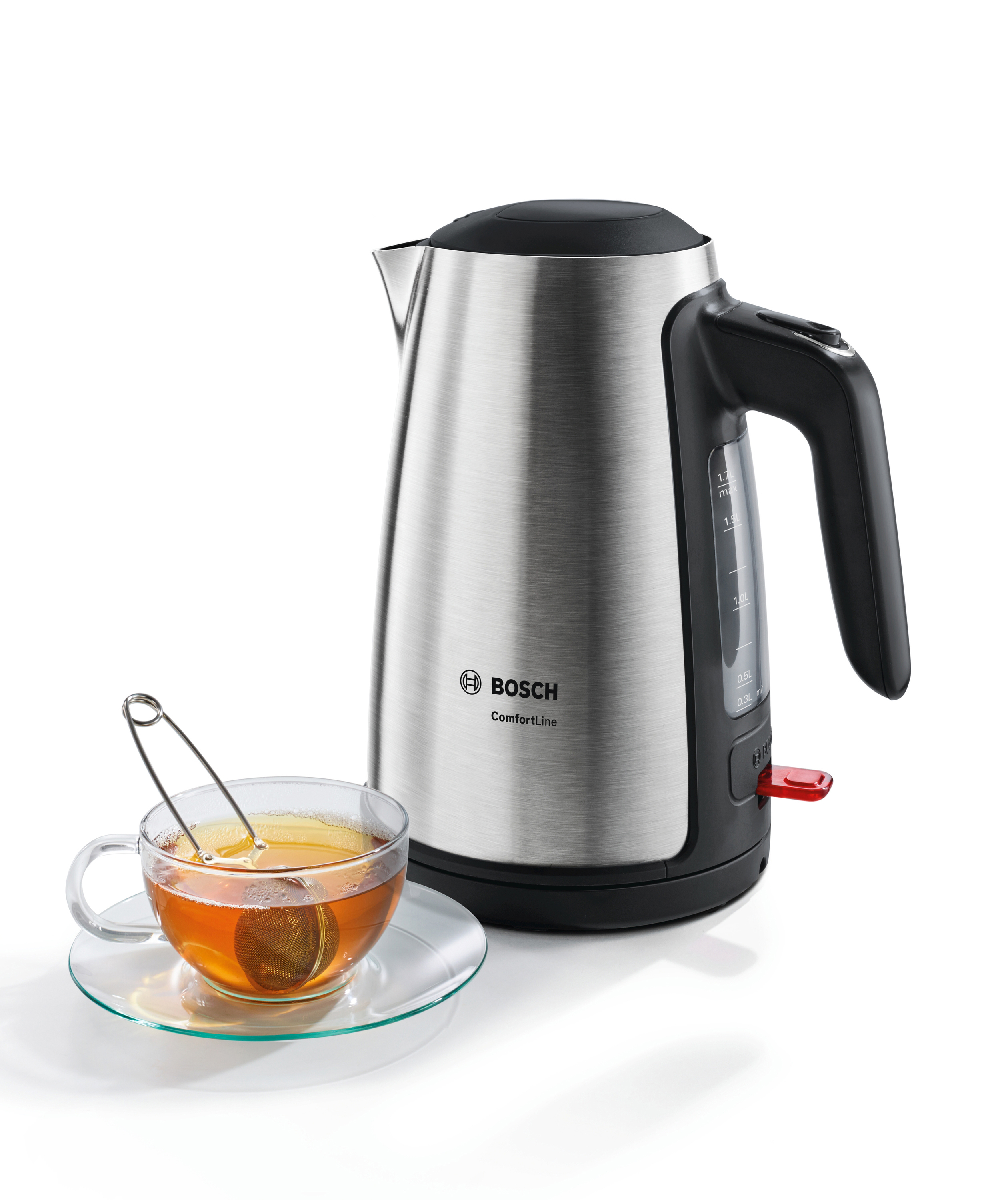 BOSCH TWK6A813 ComfortLine Wasserkocher, Edelstahl/Schwarz