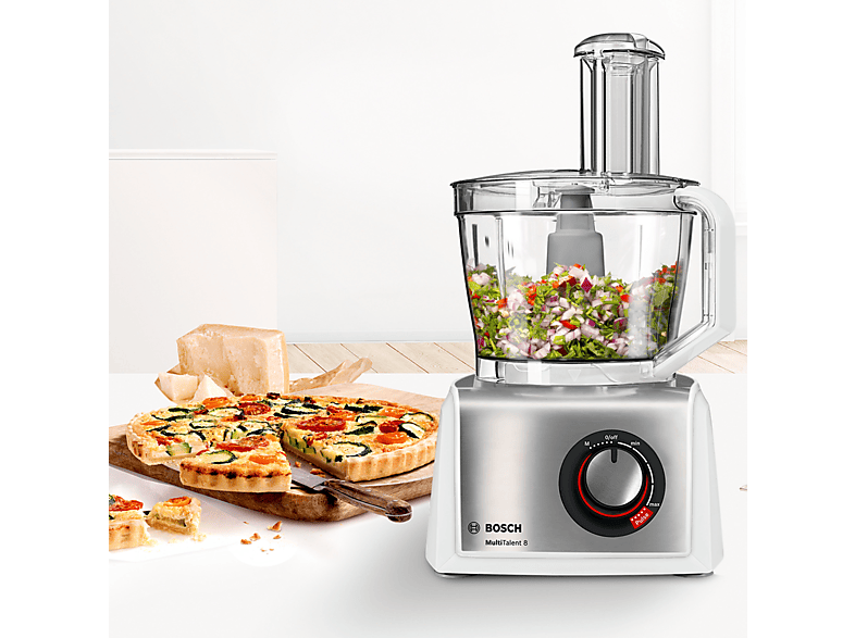 BOSCH MC812S814 Kompaktküchenmaschine Weiß (Rührschüsselkapazität: 3,9 l, 1250 Watt)