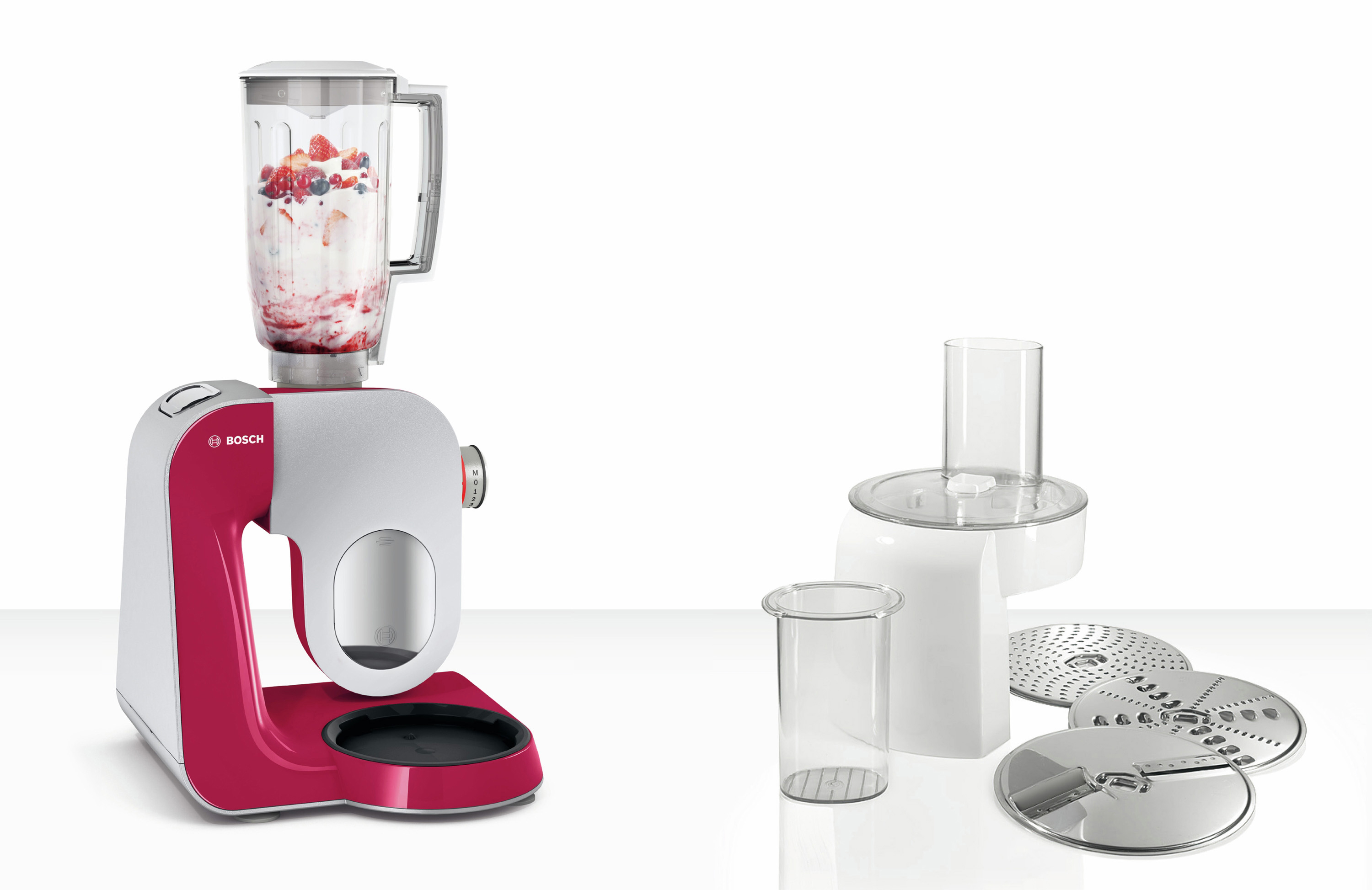BOSCH MUM58420 CreationLine Küchenmaschine Red Diamond (Rührschüsselkapazität: 3,9 l, 1000 Watt)