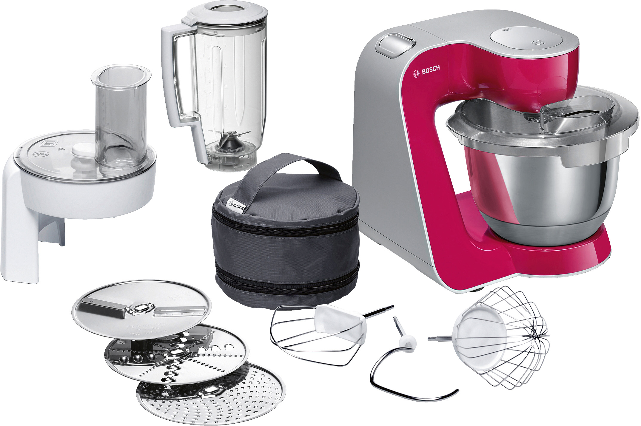 BOSCH MUM58420 CreationLine Küchenmaschine Red Diamond (Rührschüsselkapazität: 3,9 l, 1000 Watt)