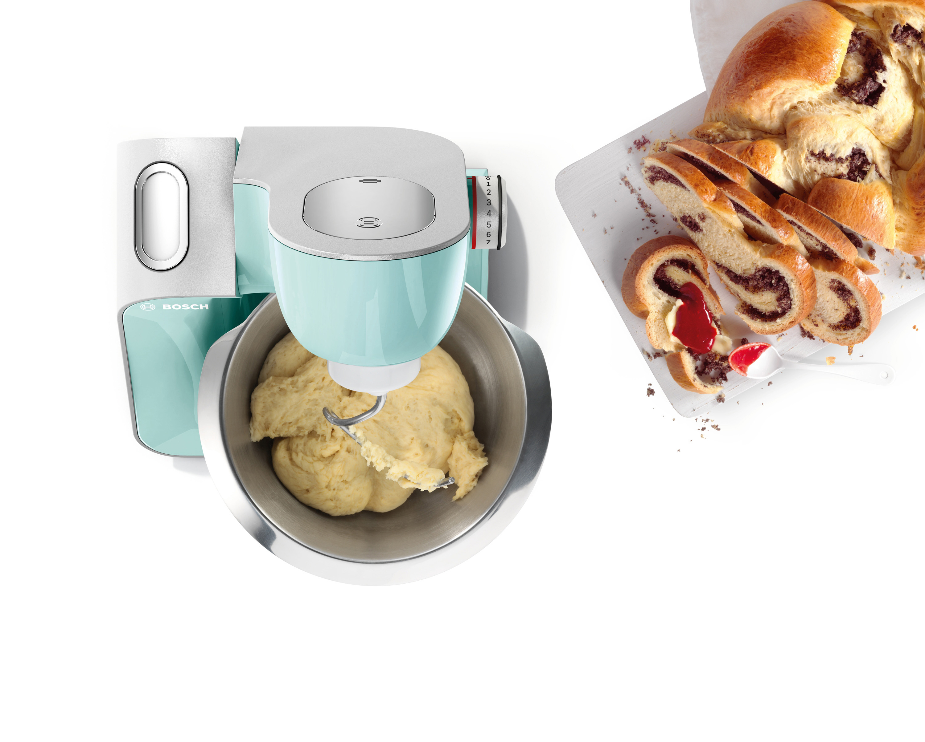 BOSCH MUM58020 CreationLine Küchenmaschine Türkis (Rührschüsselkapazität: 3,9 l, 1000 Watt)