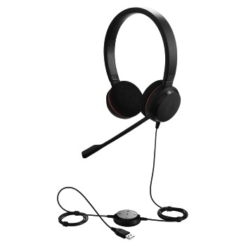 JABRA PC-HS Evolve UC Stereo 20 SW, On-ear Headset Schwarz