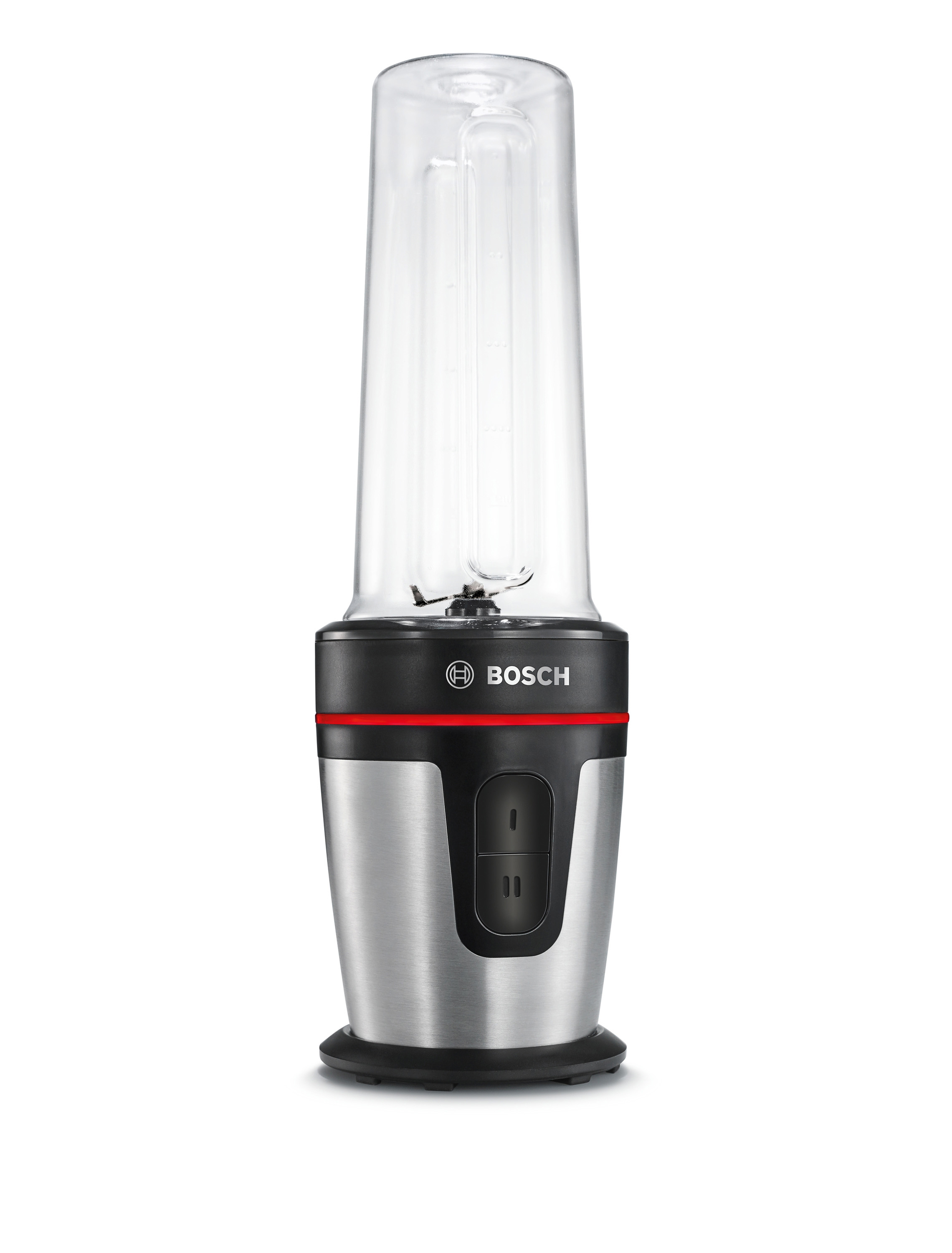 BOSCH MMBM700MDE VitaStyle Mixx2Go Smoothie Maker Schwarz/Edelstahl gebürstet (350 Watt, 0.5 l)