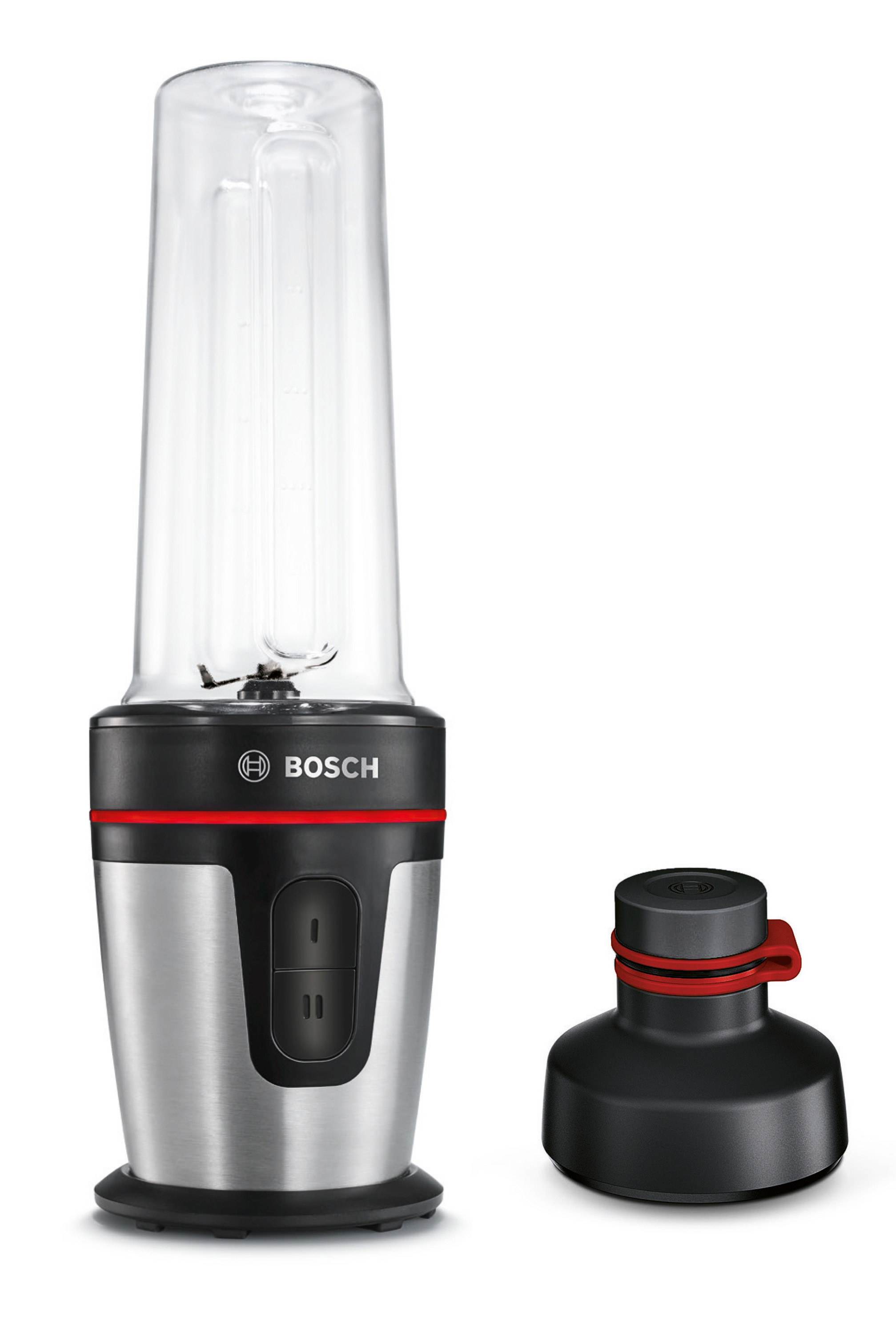 BOSCH MMBM700MDE VitaStyle Watt, 0.5 Maker Smoothie Mixx2Go Liter) gebürstet (350 Schwarz/Edelstahl