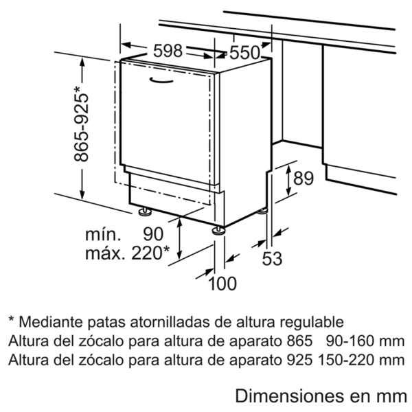 Lavavajillas integrable - Balay 3VH386NA, 14 servicios, 4 programas, 60 cm, Media carga, Inox