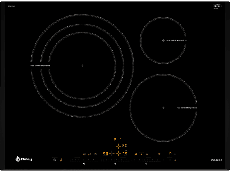 Placas de inducción Balay con zona extra gigante de 32 cm 