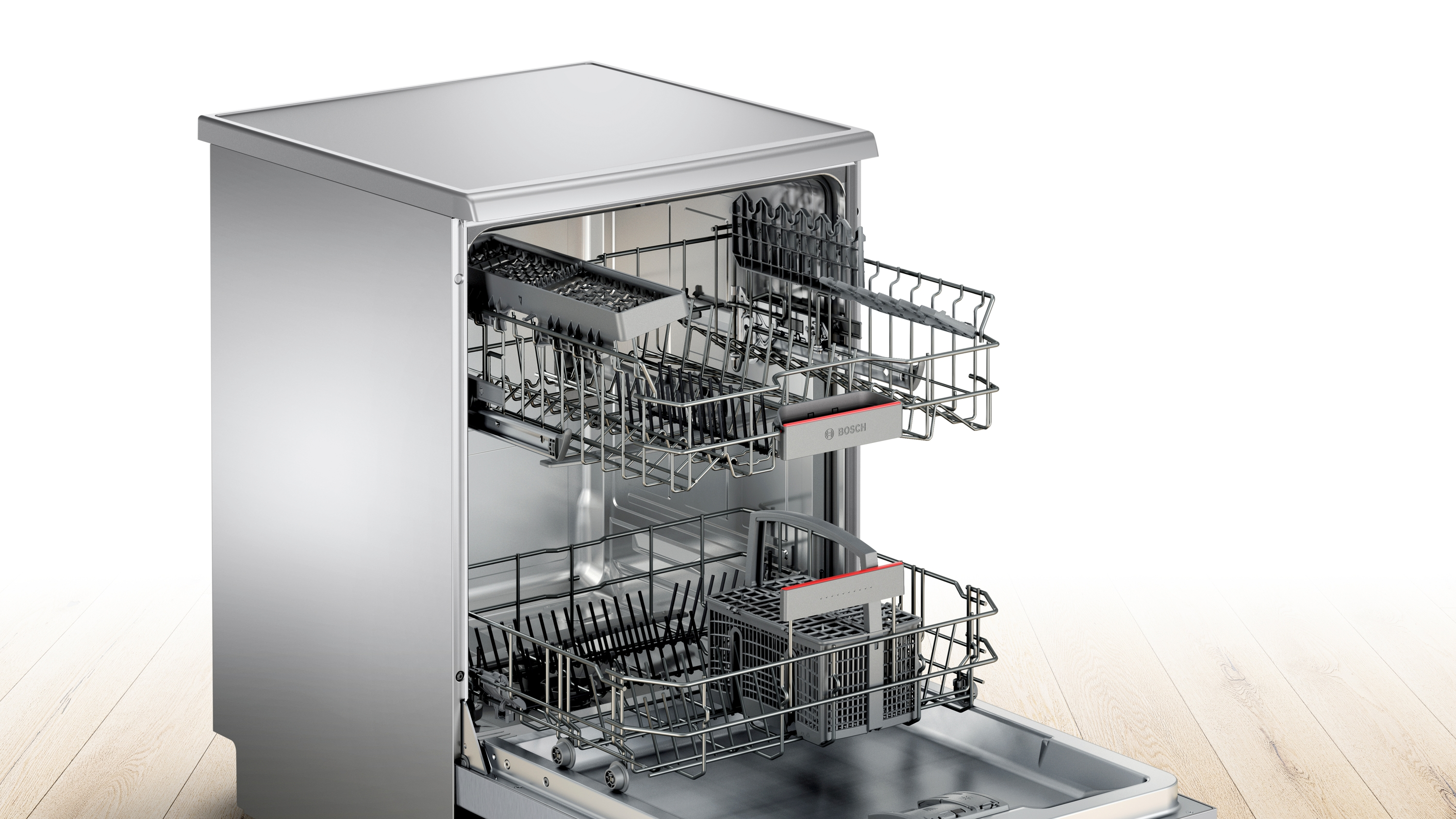 Lavavajillas - Bosch SMS46II14E, 2400 W, 50; 60 Hz, A+++, Acero inoxidable cromo pintado
