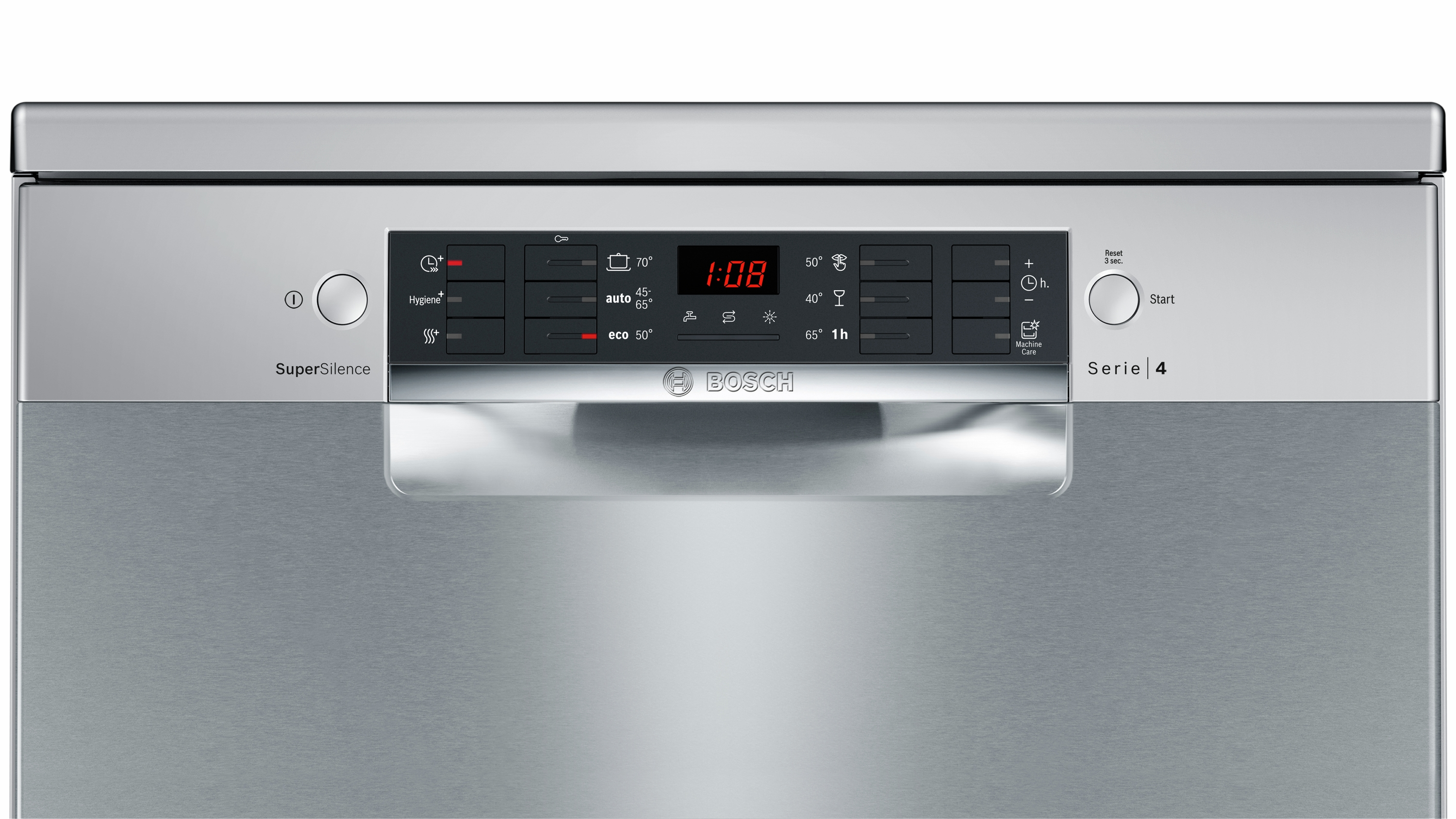 Lavavajillas - Bosch SMS46II14E, 2400 W, 50; 60 Hz, A+++, Acero inoxidable cromo pintado
