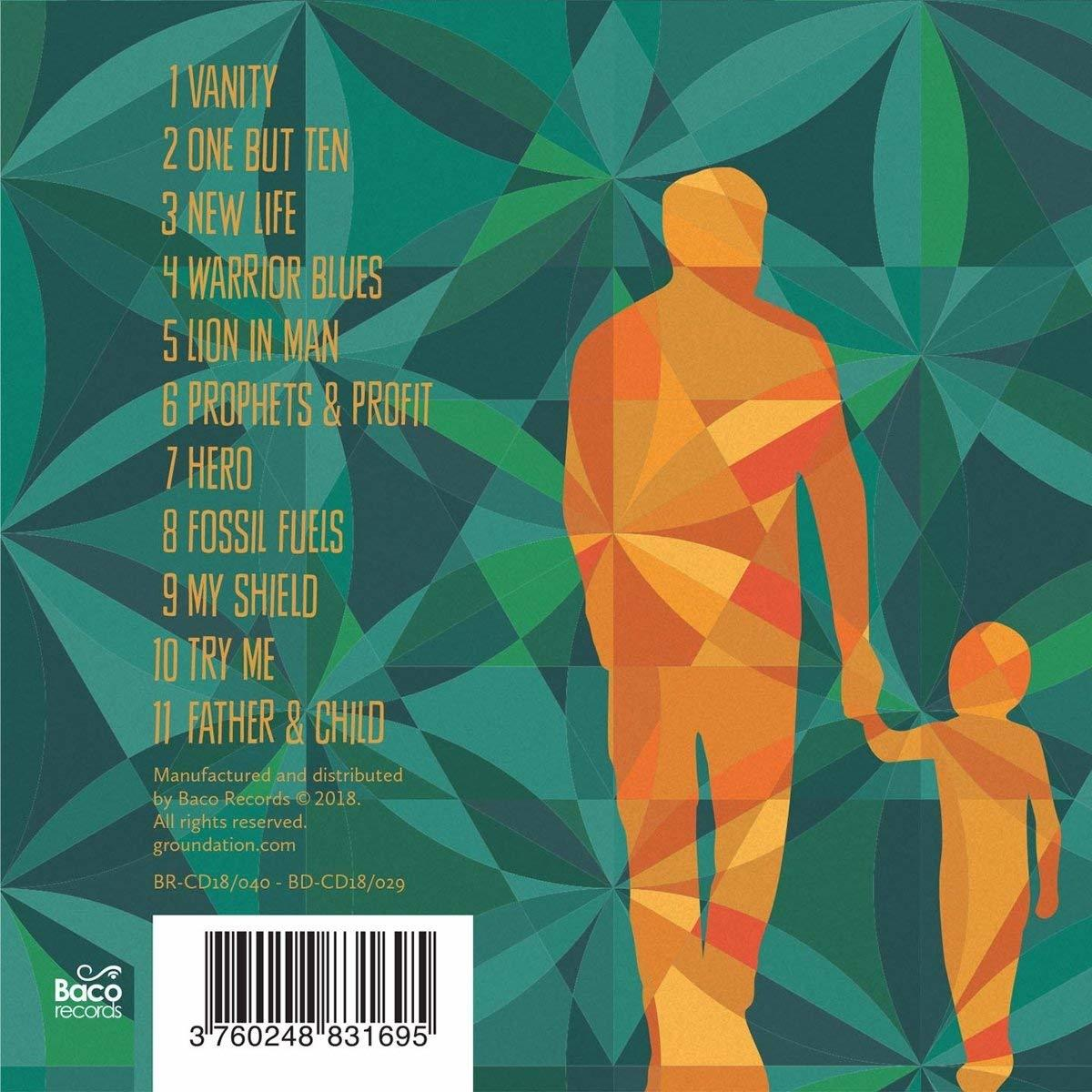 Albumcover mit Mann und Kind in einem Mosaik.