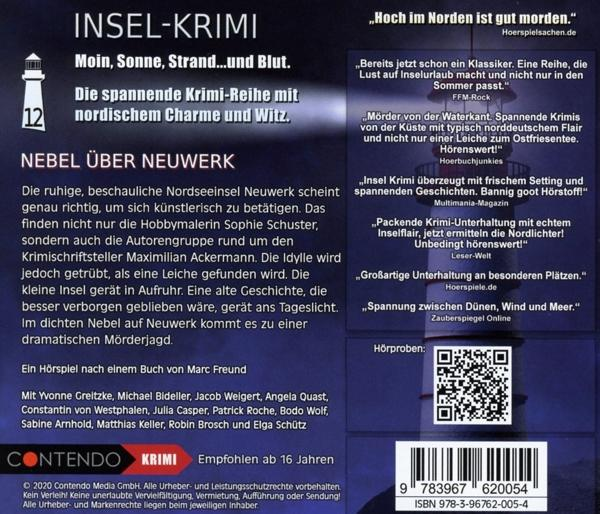 CD-Hüllen-Rückseite mit Leuchtturm-Grafik und Text.