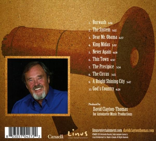 CD-Cover. Mann lächelt in blauem Hemd. Titelliste und Lautsprechergrafik im Hintergrund. Urheberrecht und Produktionsinfo sind sichtbar.