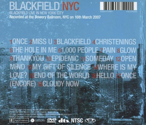 Blackfield - Live In New York City  - (CD + DVD Audio)