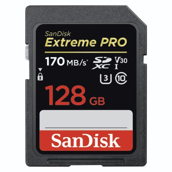 SANDISK Extreme PRO®, SDXC Speicherkarte, 128 GB, 170 MB/s