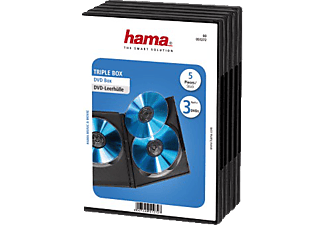 HAMA 51272 DVD-Leerhülle Triple Box, 5er-Pack, Schwarz