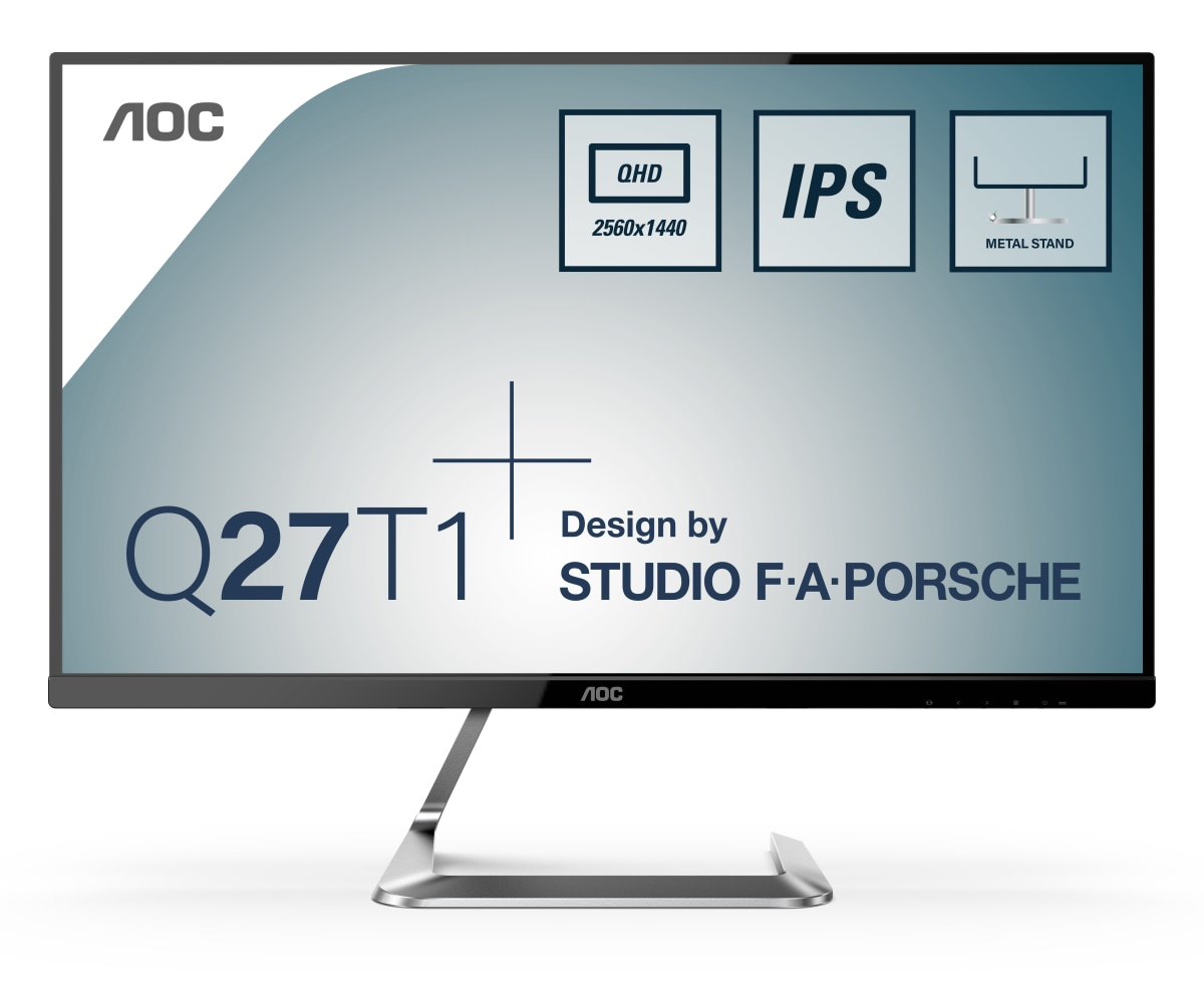 Monitor gaming - AOC Style-line Q27T1, 27", 2560 x 1440, HD LED, Plana, Plata