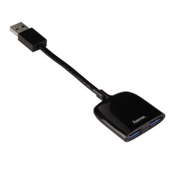 HAMA Mobil 2-fach, USB 3.0 Hub, Schwarz