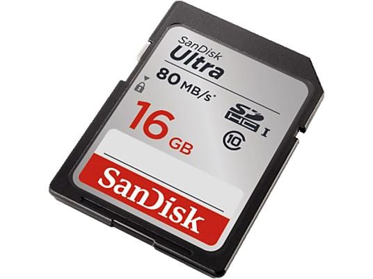 SANDISK Ultra, SDHC Speicherkarte, 16 GB, 80 MB/s