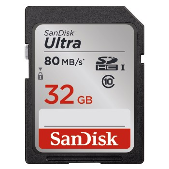 SANDISK Ultra, SDHC Speicherkarte, 32 GB, 80 MB/s