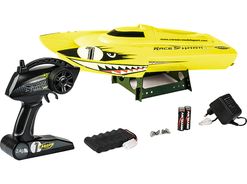 CARSON Race Shark FD Rennkatamaran Modell, RTR Gelb 100% 2.4G