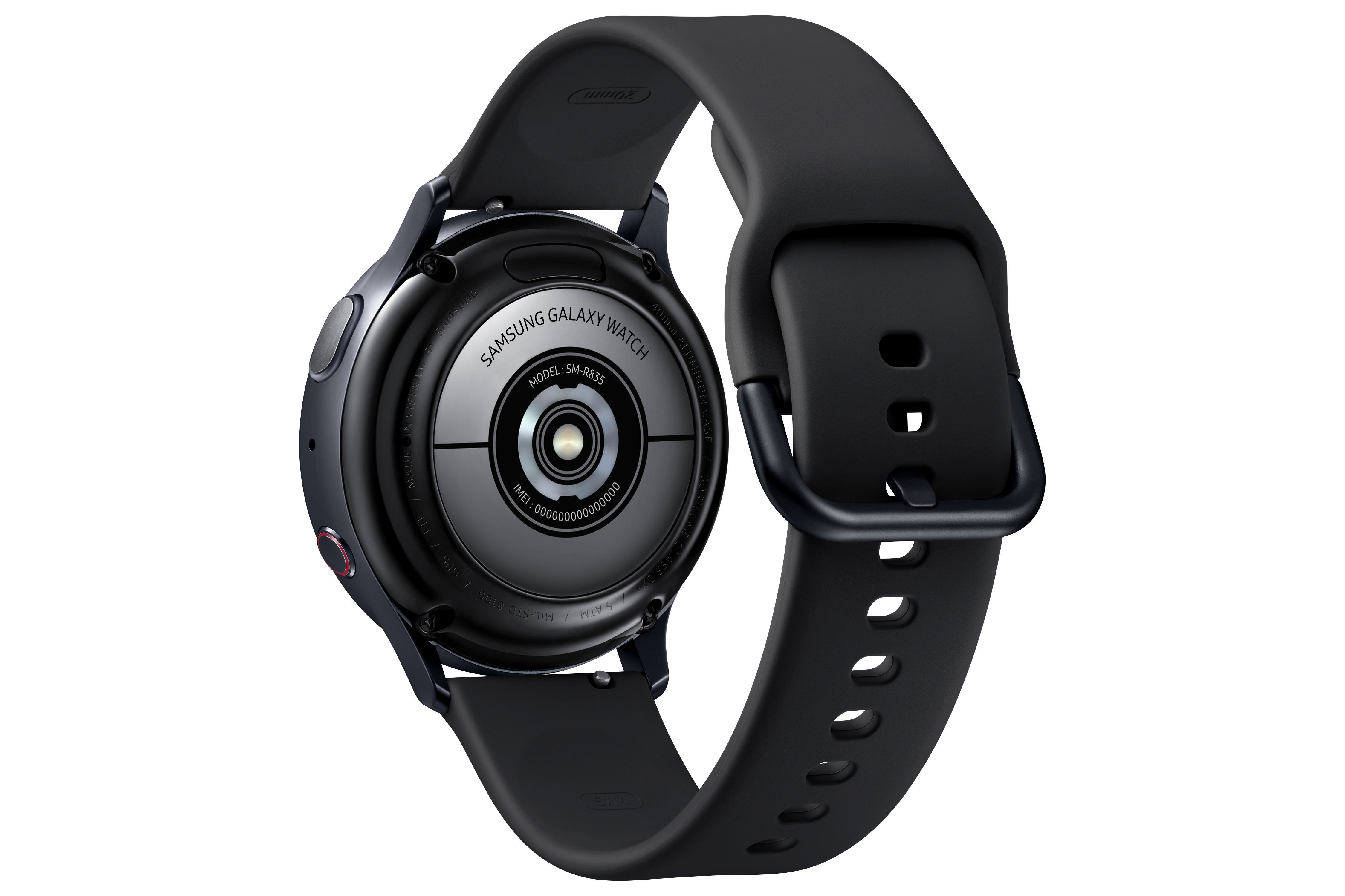 SAMSUNG Galaxy Watch Active2 40 mm LTE Smartwatch Aluminium Fluorkautschuk-Armband, S/M, Aqua Black 