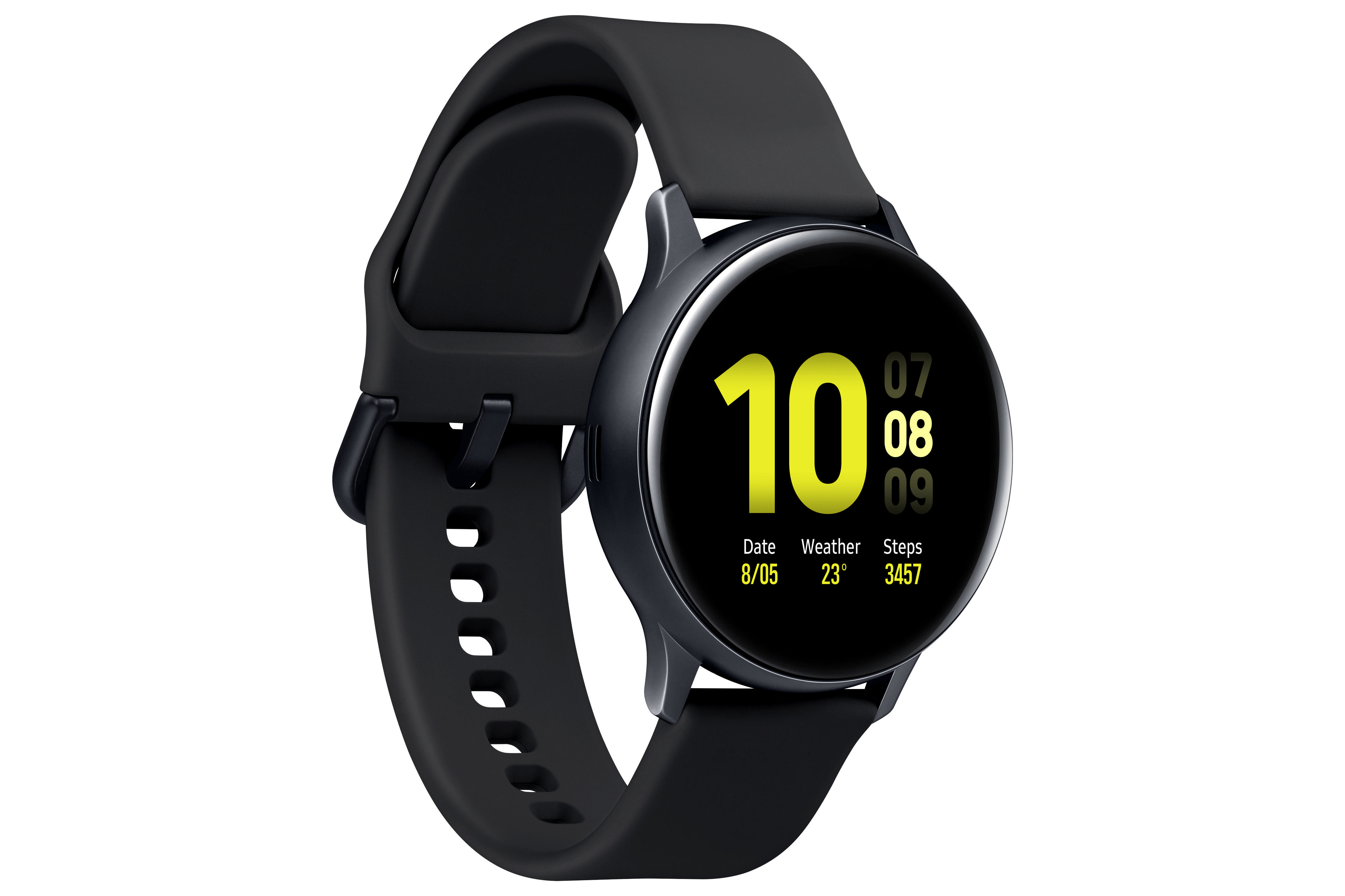 SAMSUNG Galaxy Watch Active2 40 mm LTE Smartwatch Aluminium Fluorkautschuk-Armband, S/M, Aqua Black 