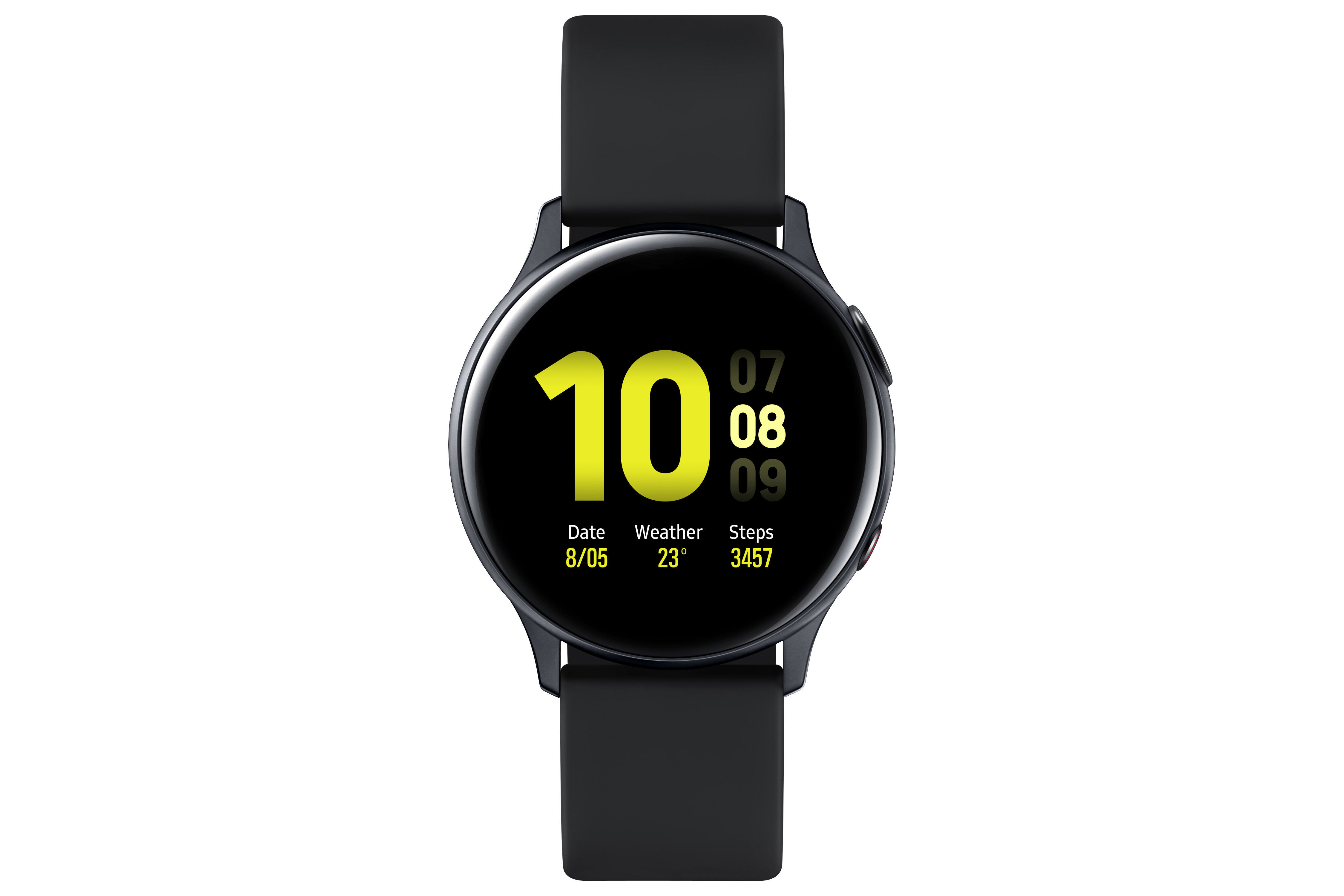 SAMSUNG Galaxy Watch Active2 40 mm LTE Smartwatch Aluminium Fluorkautschuk-Armband, S/M, Aqua Black 