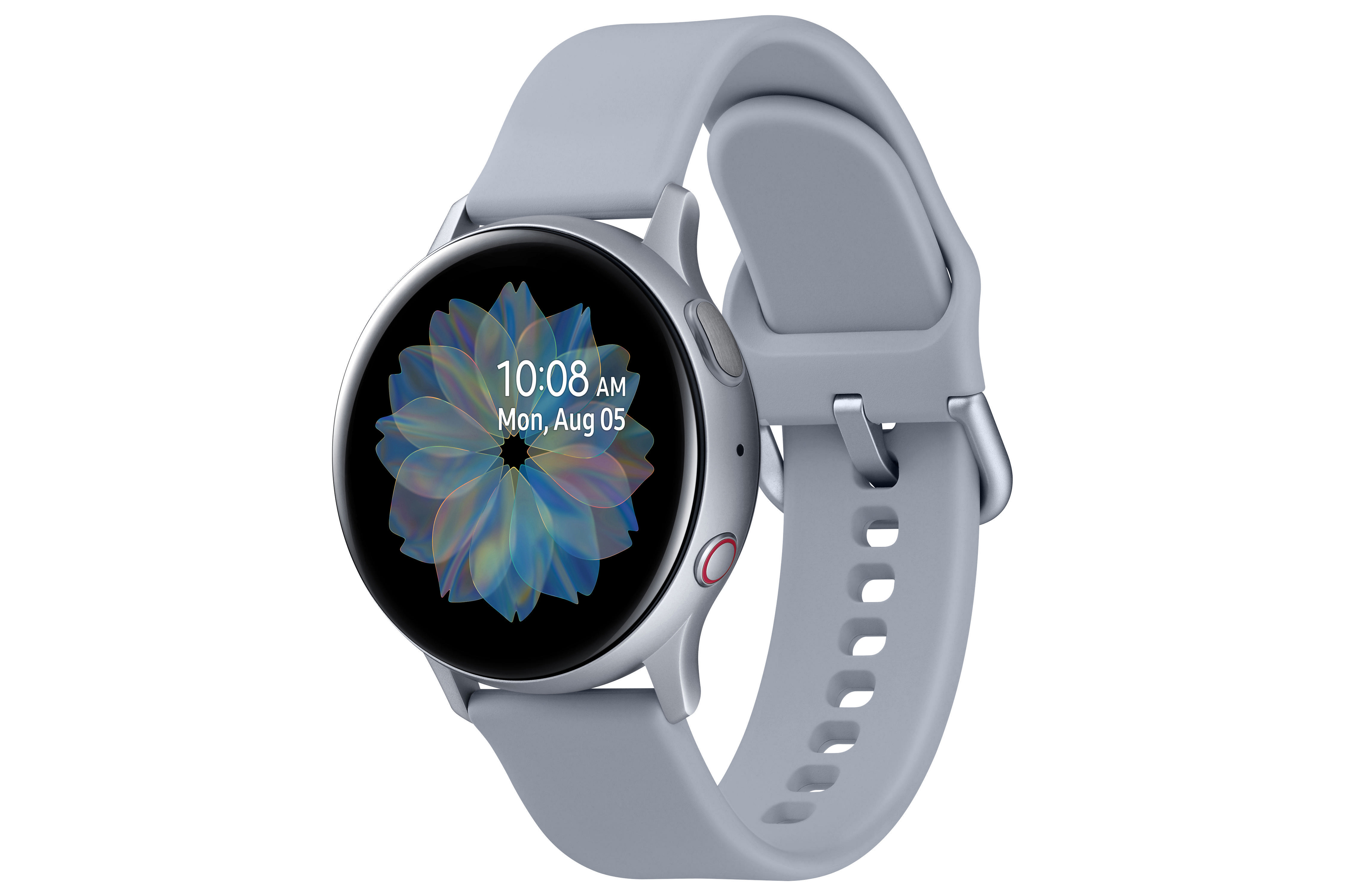 SAMSUNG Galaxy Watch Active2 40 mm LTE Smartwatch Aluminium Fluorkautschuk-Armband, S/M, Cloud Silver