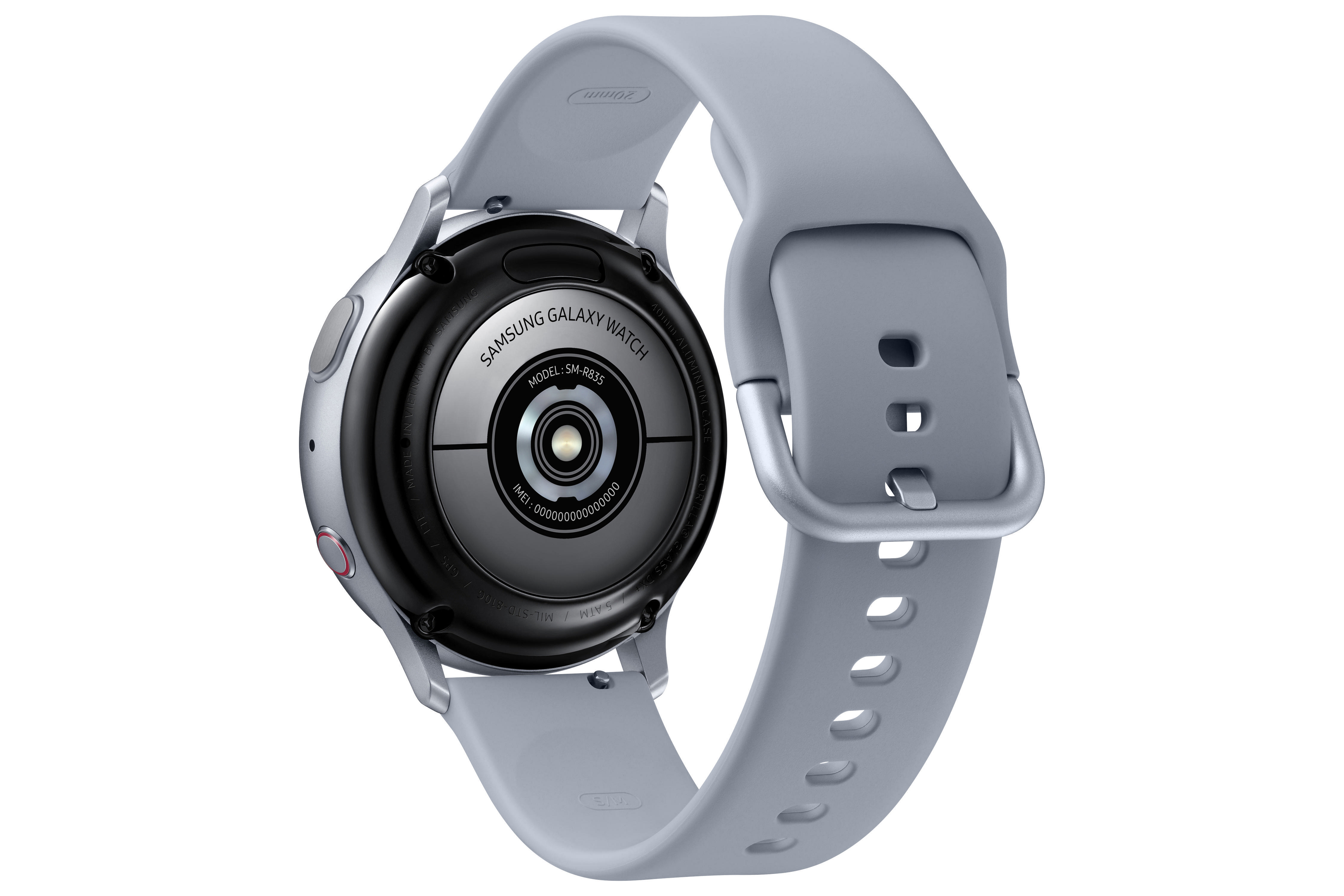 SAMSUNG Galaxy Watch Active2 40 mm LTE Smartwatch Aluminium Fluorkautschuk-Armband, S/M, Cloud Silver