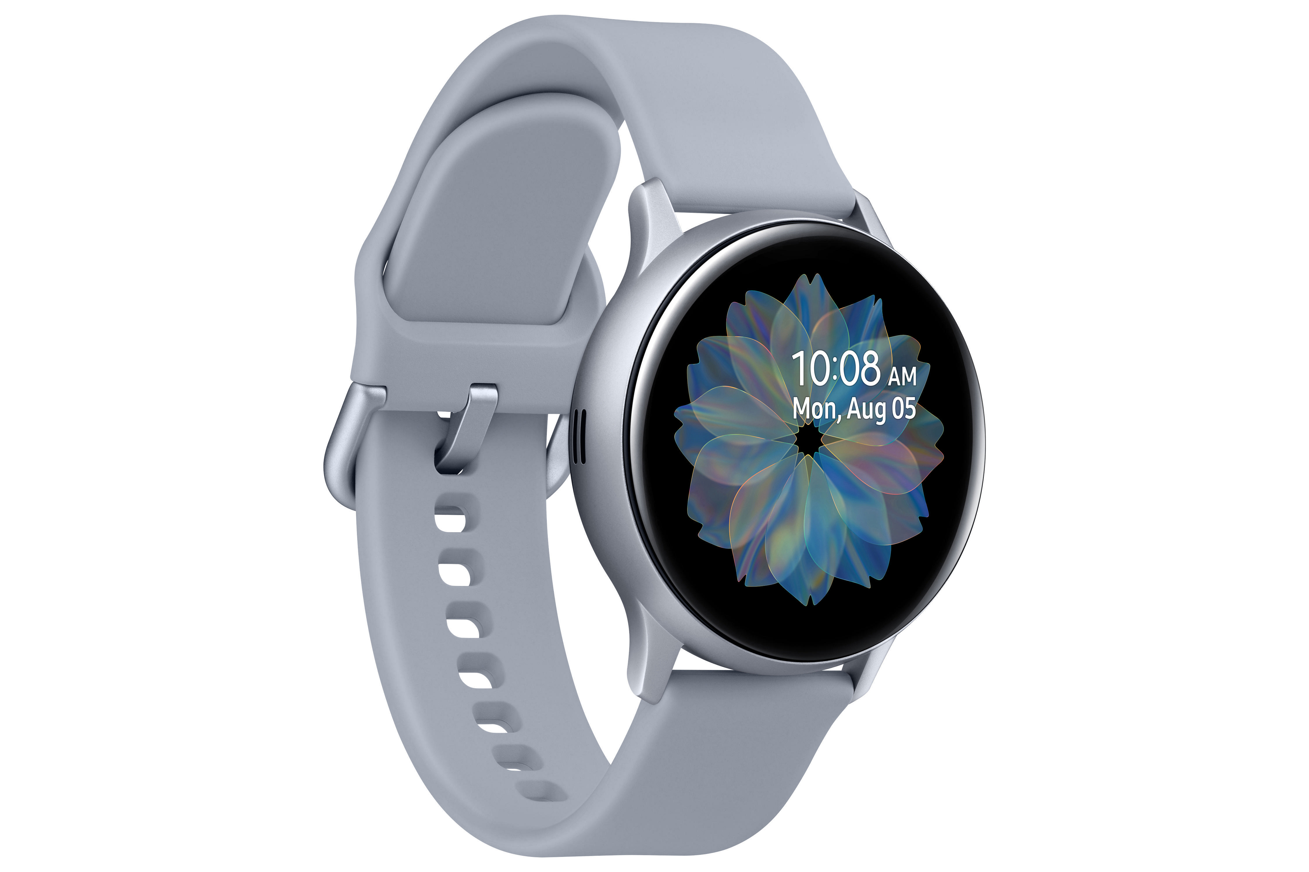 SAMSUNG Galaxy Watch Active2 40 mm LTE Smartwatch Aluminium Fluorkautschuk-Armband, S/M, Cloud Silver