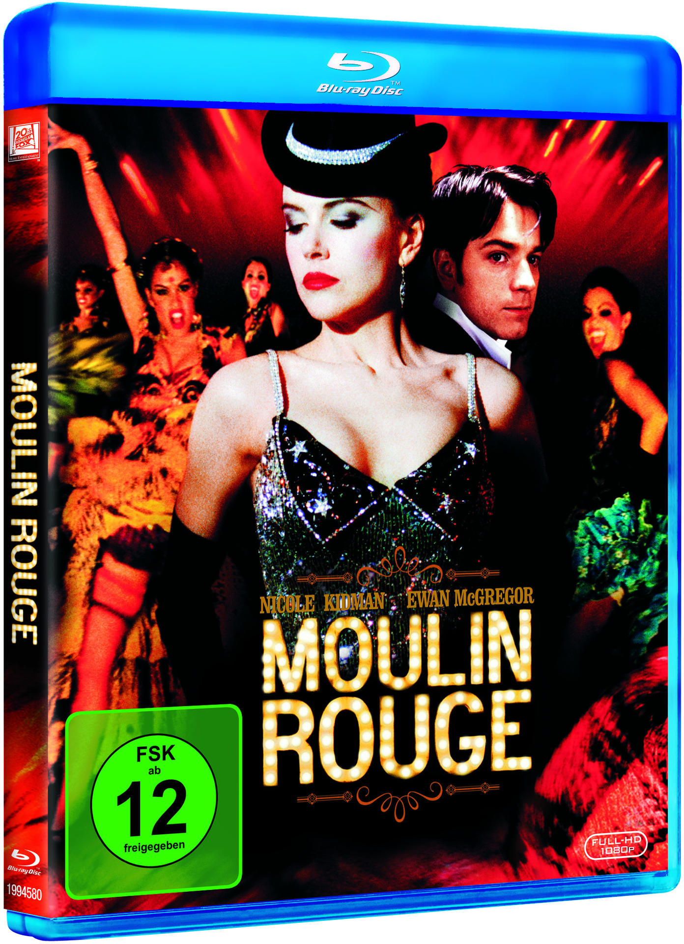 Moulin Rouge Blu-ray-Cover mit Nicole Kidman und Ewan McGregor.