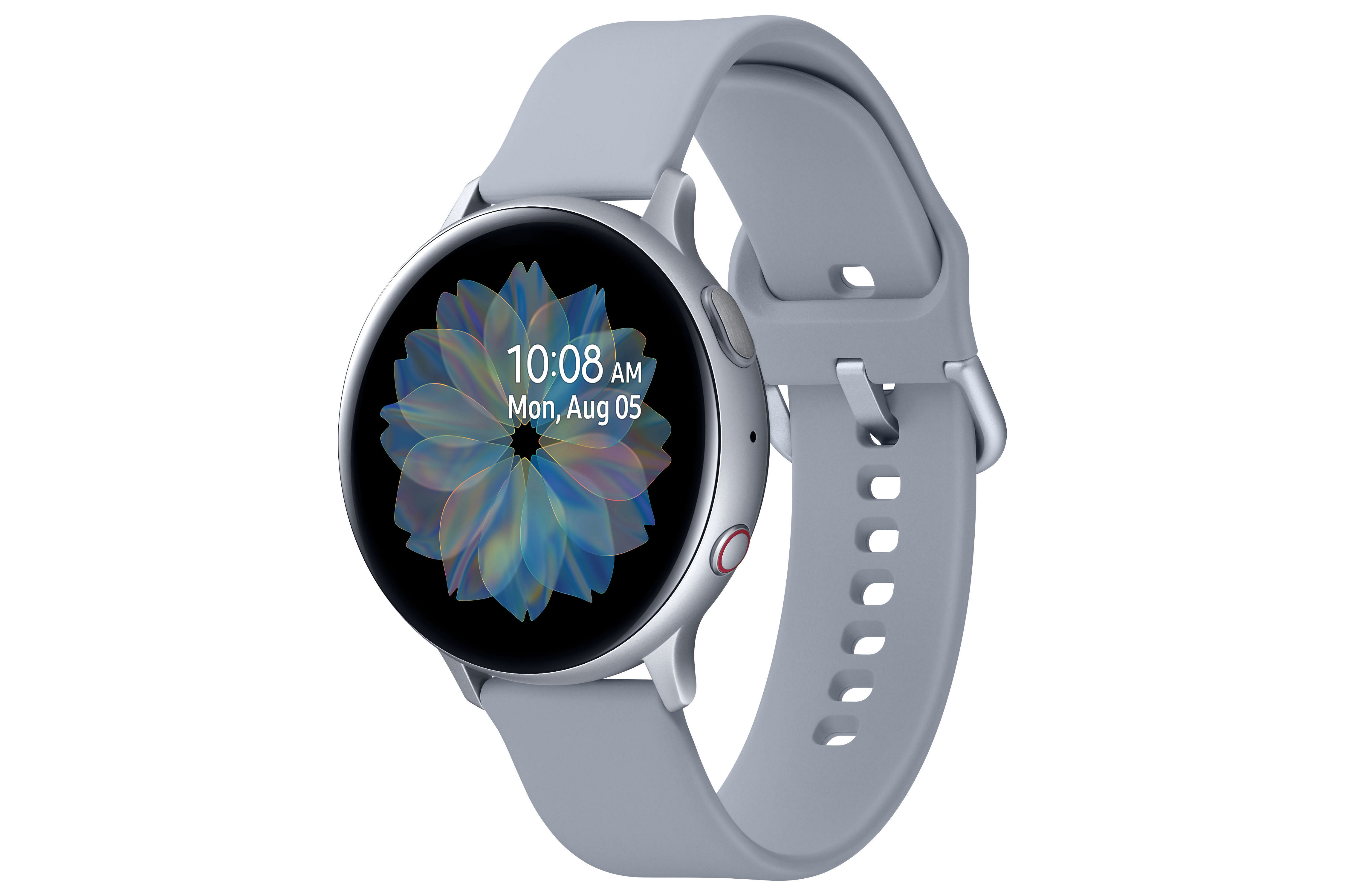 SAMSUNG Galaxy Watch Active2 44 mm LTE Smartwatch Aluminium Fluorkautschuk-Armband, M/L, Cloud Silver