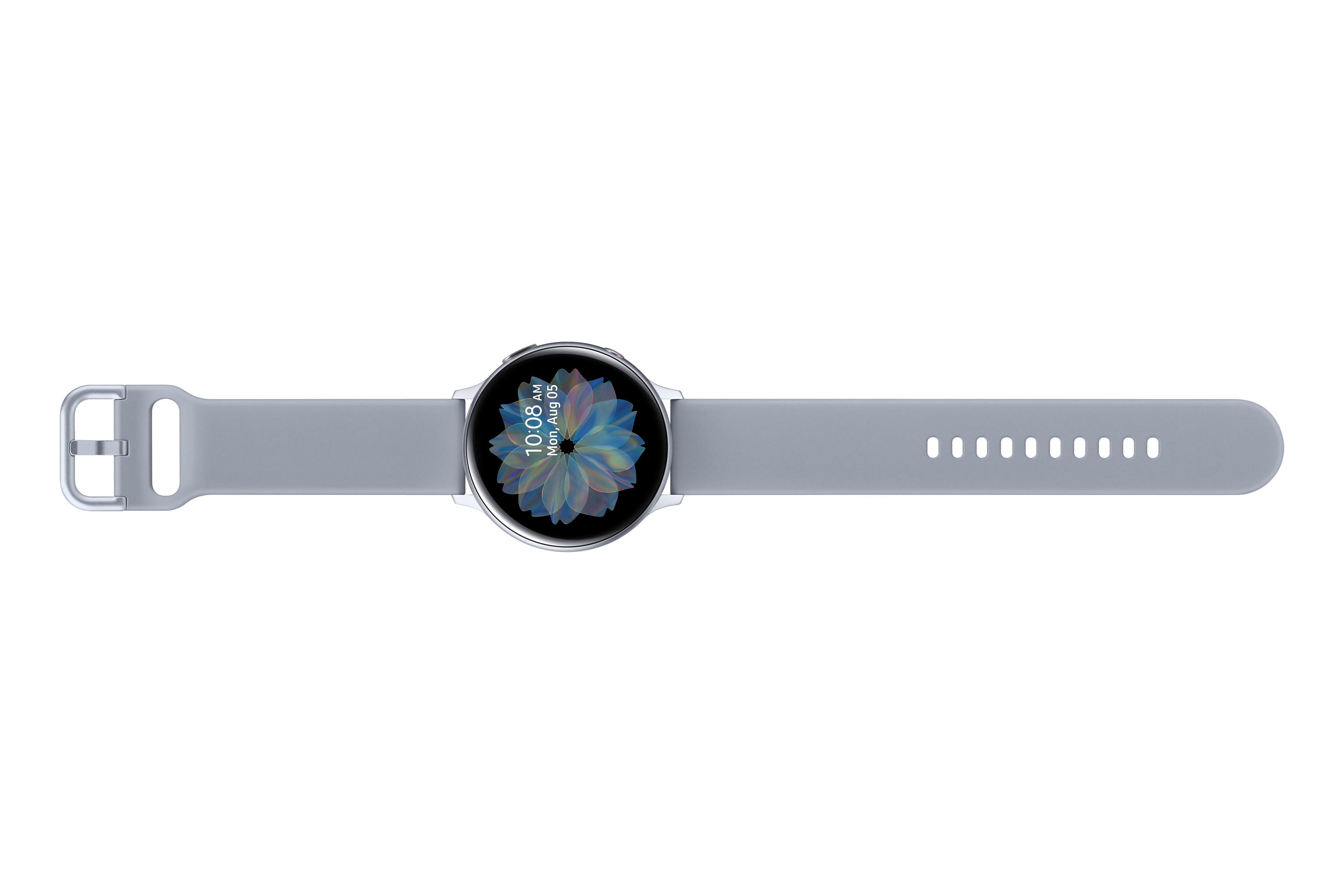SAMSUNG Galaxy Watch Active2 44 mm LTE Smartwatch Aluminium Fluorkautschuk-Armband, M/L, Cloud Silver