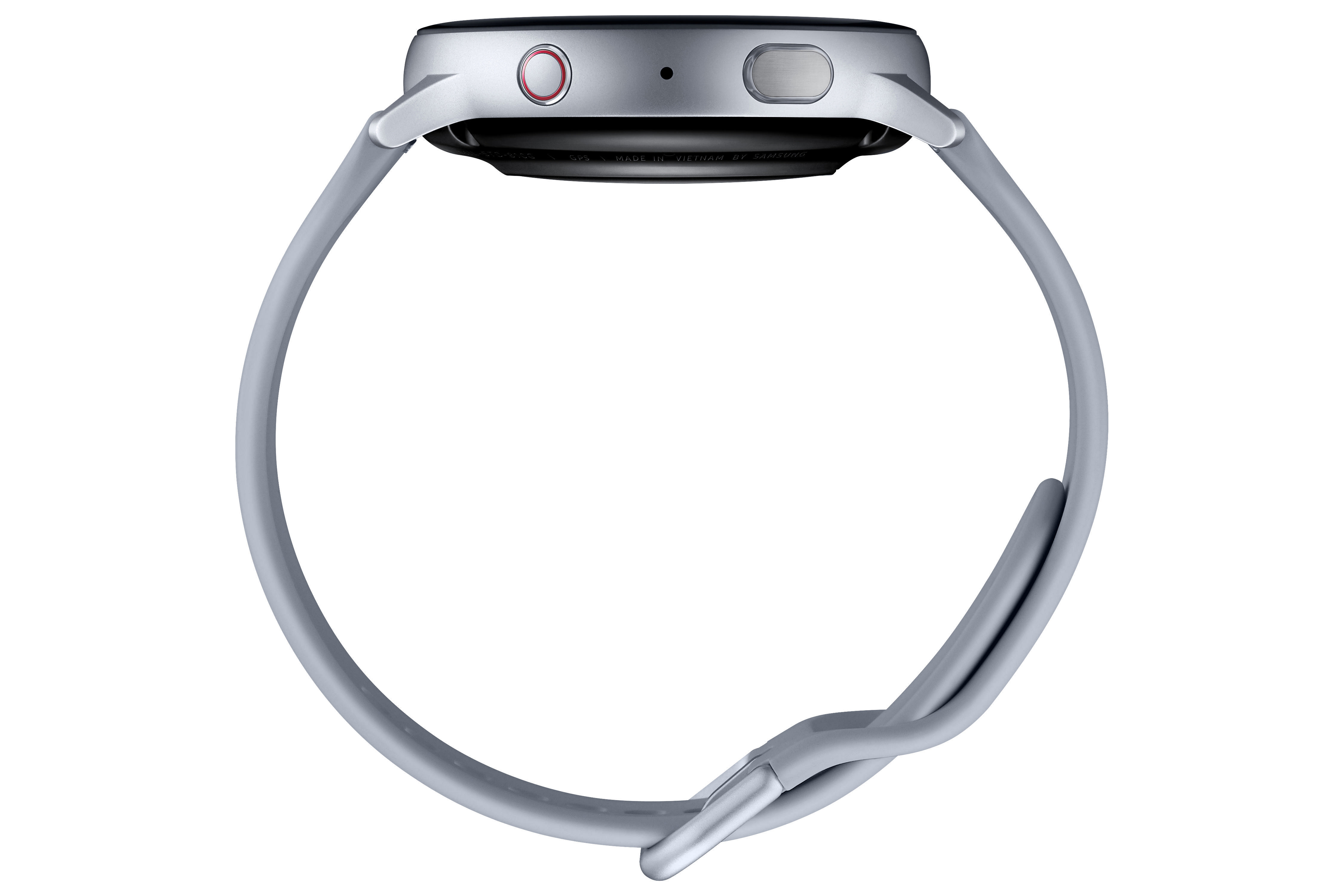 SAMSUNG Galaxy Watch Active2 44 mm LTE Smartwatch Aluminium Fluorkautschuk-Armband, M/L, Cloud Silver