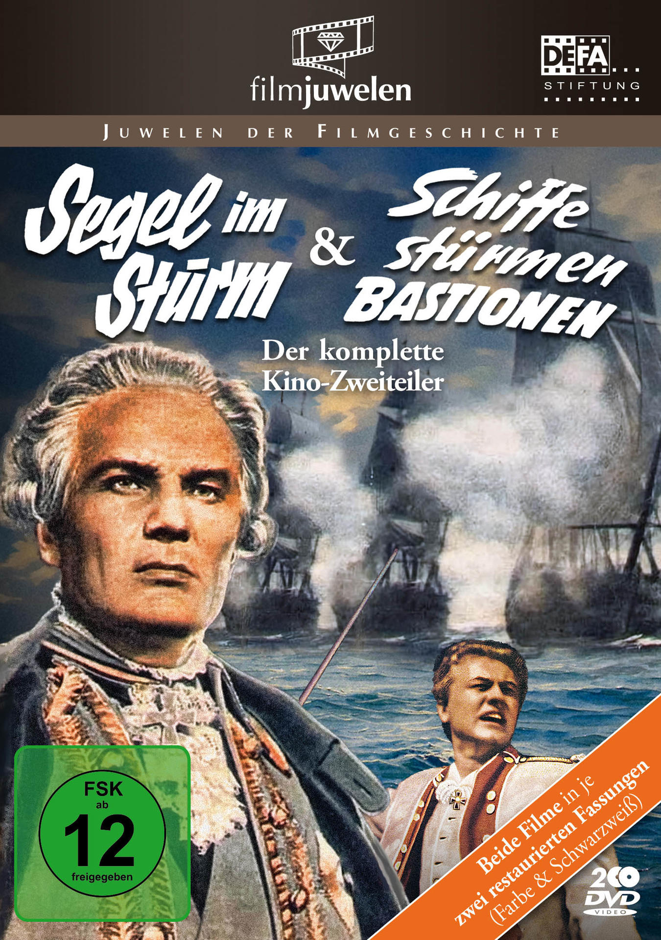 DVD-Cover mit zwei Männern in historischen Marineuniformen und Schiffen auf See.