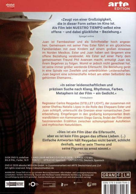 Rückseite einer DVD-Hülle mit Text und einem Mann mit Hut.