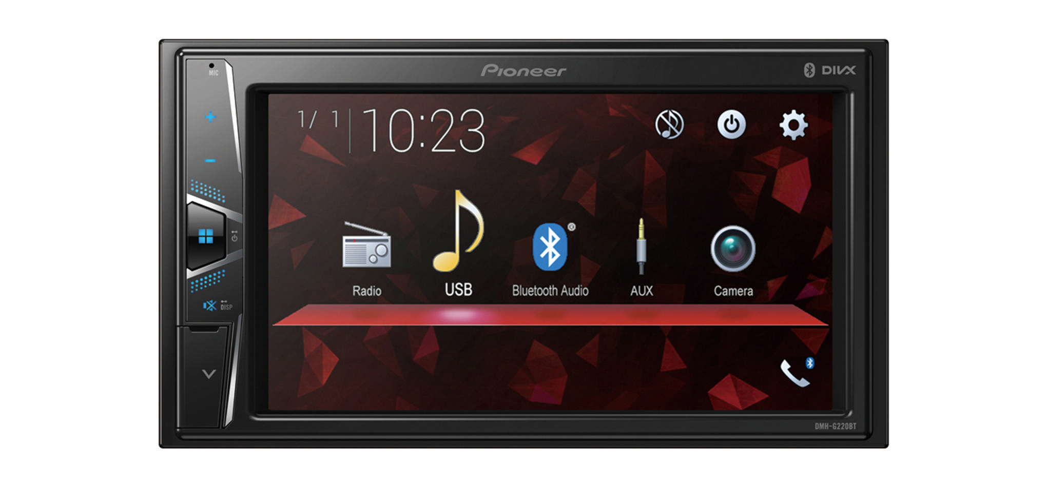 PIONEER DMH-G220BT Monireceiver 2 DIN (Doppel-DIN), 50 Watt