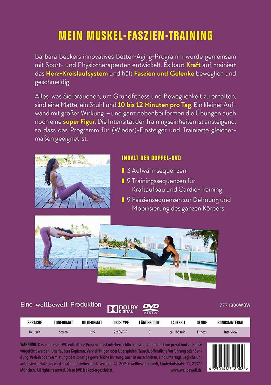 DVD-Cover eines Fitnessprogramms mit Frauen, die Übungen demonstrieren und Programmdetails zeigen.
