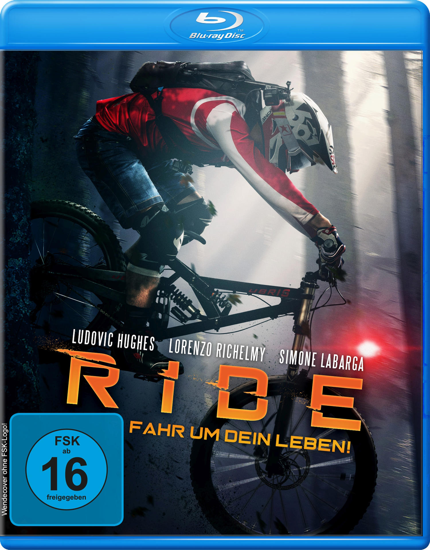 Filmcover mit einem Biker, der Fahrrad fährt, und dem Titel Ride.
