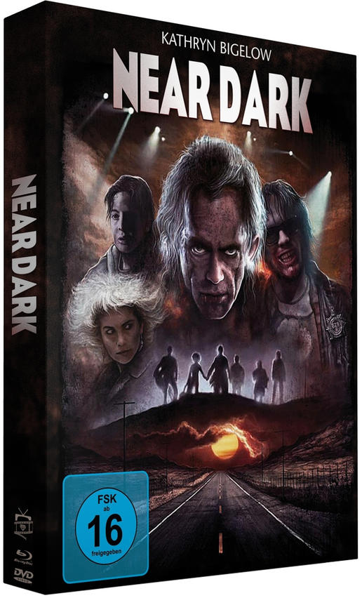 DVD-Hülle von Near Dark. Zeigt vampirähnliche Figuren auf einer Straße.