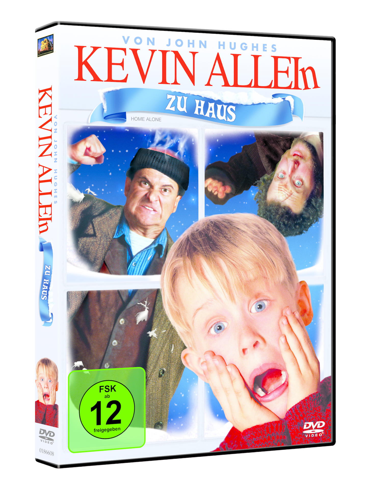 DVD-Cover des Films "Kevin allein zu Haus". Enthält Schauspieler in Winterszenen und den deutschen Titel.