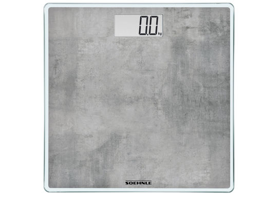 Báscula de baño - Soehnle Style Sense Compact 300, Peso máximo 180kg, Efecto cemento, Gris