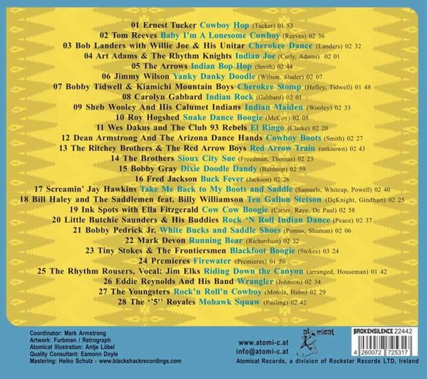 Album-Rückseite mit einer Liste der Songs und Credits. Enthält ein Logo und einen Barcode.