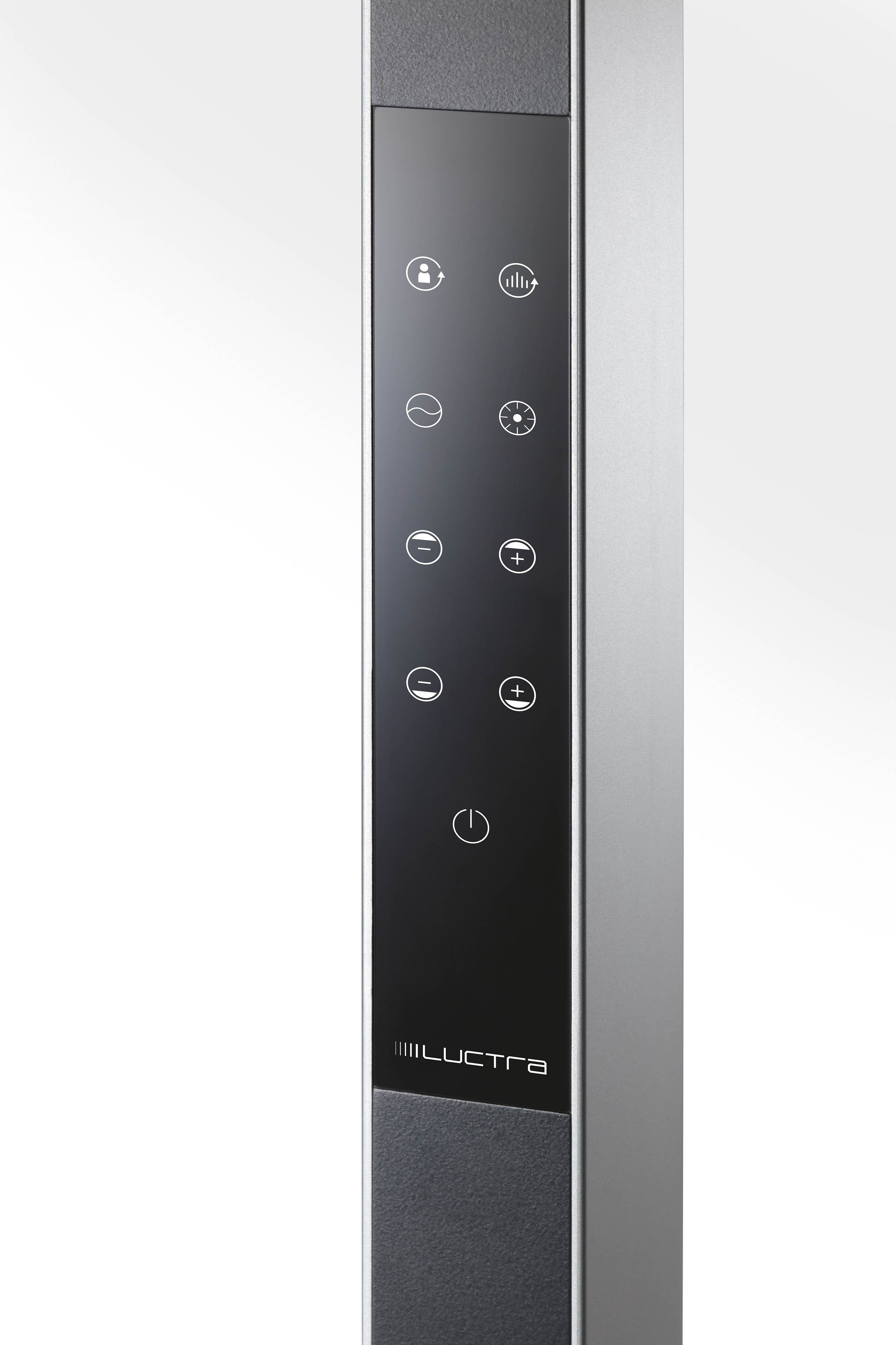 LUCTRA Vitawork 17 Sym. mit Sensorik Stehleuchte, Silber/Schwarz