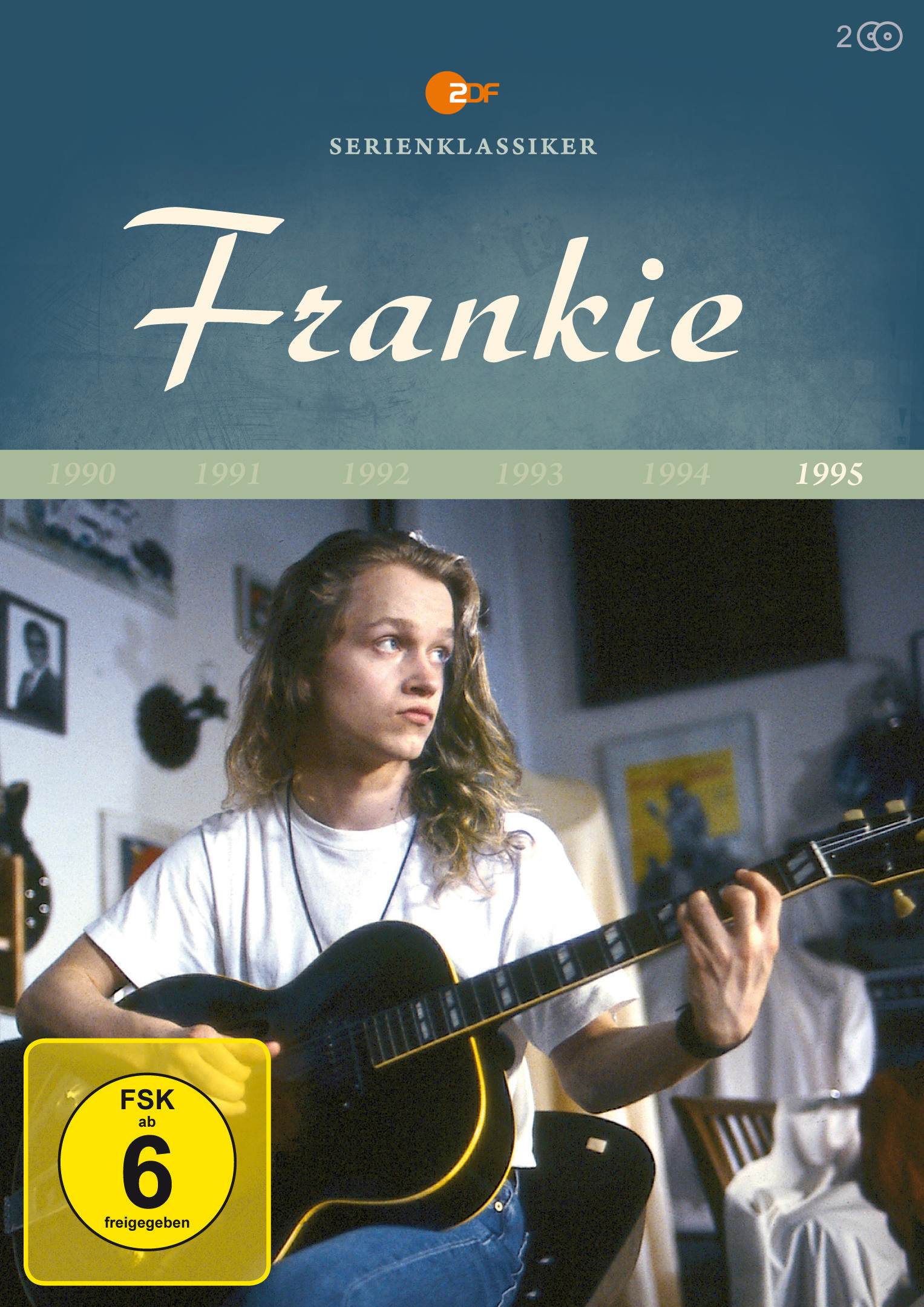 Frankie DVD-Cover mit einem jungen Mann, der Gitarre spielt, und Text auf Deutsch.