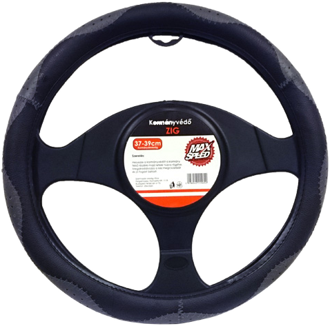 HOMASITA Maxspeed ZIG kormányvédő, műbőr, 37-39 cm, fekete-szürke színű