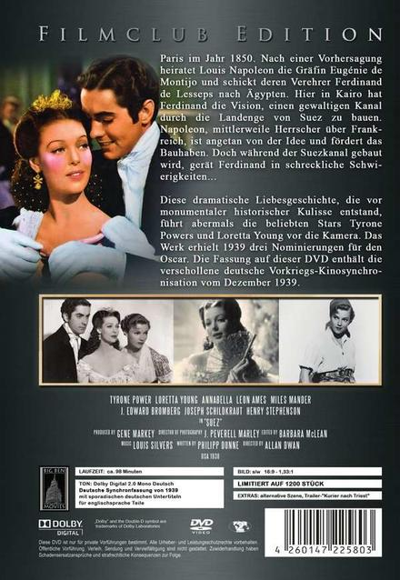 Die Rückseite einer DVD-Hülle mit Bildern einer Filmszene und Text auf Deutsch über den Film.
